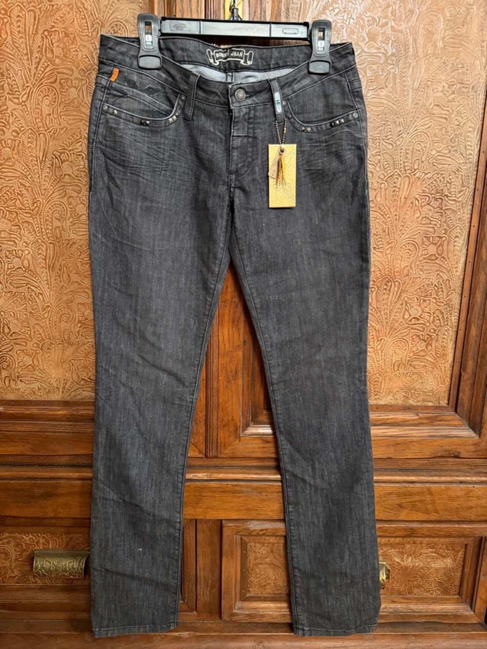 Robin’s Jean Black Studded Wing Denim Jeans – Size 31 – New With Tags